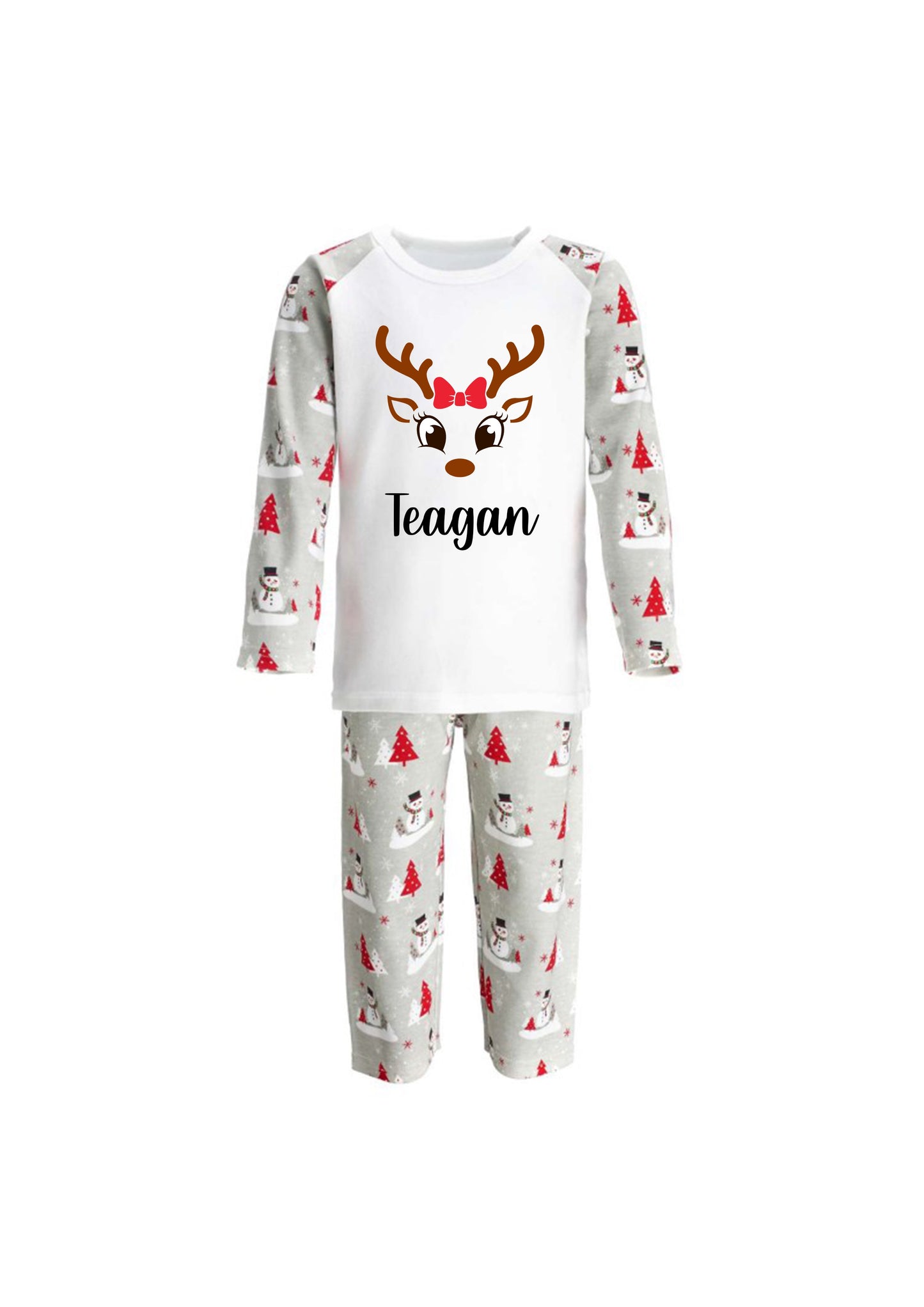 Snowman Pyjamas - Reindeer Design (Boy & Girl Design)